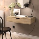 Ver imagem 2 de Mesa de Escritório Suspensa com 1 Gaveta Curve Mel