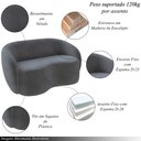 Ver imagem 3 de Sofá Decorativo 1,60cm 2 Lugares Íbis Veludo Grafite G33 - Gran Belo