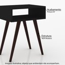 Ver imagem 2 de Mesa de Canto Retrô 1 Nicho Aberto com Pés em Madeira - Preta