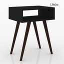 Ver imagem 3 de Mesa de Canto Retrô 1 Nicho Aberto com Pés em Madeira - Preta