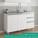 Ver imagem 2 de Balcão para Pia 120 cm 3 Portas 2 Gavetas Evidence Branco Poliman