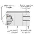 Ver imagem 4 de Balcão para Pia 120 cm 3 Portas 2 Gavetas Evidence Branco Poliman