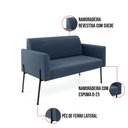 Ver imagem 3 de Sofá Namoradeira 2 Lugares Pé de Ferro Preto Marisa Suede
