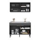 Ver imagem 5 de Armário Cozinha Modulada Compacta com Pia 120cm Milano Multimóveis MCR2471 Grafite