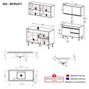 Ver imagem 4 de Armário Cozinha Modulada Compacta com Pia 120cm Milano Multimóveis MCR2471 Grafite