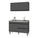 Ver imagem 2 de Armário Cozinha Modulada Compacta com Pia 120cm Milano Multimóveis MCR2471 Grafite