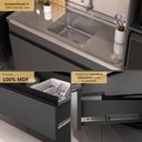Ver imagem 3 de Armário Cozinha Modulada Compacta com Pia 120cm Milano Multimóveis MCR2471 Grafite