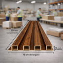 Ver imagem 2 de Painéis Ripados WPC 23mm Tabaco 290x16cm - Revestimento Decorativo Parede Sala Quarto Cozinha