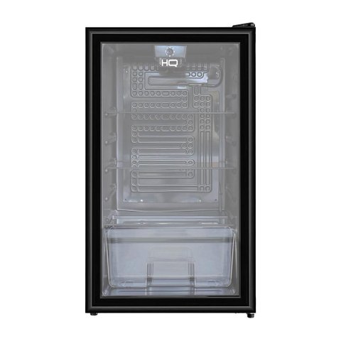 Frigobar Expositor Vertical Hq Vidro Duplo 95 Litros Preto Hq-95fbpv 220v