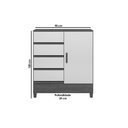 Ver imagem 2 de Cômoda 1.4 Fit 1 Porta 4 Gavetas MDF Puxador Plástico Branco Santos Andirá
