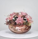 Ver imagem 1 de Arranjo de Rosas Flores Artificiais Vaso Rose Gold
