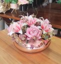 Ver imagem 3 de Arranjo de Rosas Flores Artificiais Vaso Rose Gold