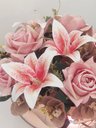 Ver imagem 2 de Arranjo de Rosas Flores Artificiais Vaso Rose Gold