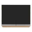 Ver imagem 6 de Armário Aéreo 80cm 2 Portas Califórnia Castanho/Preto - Lumil Móveis