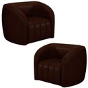 Ver imagem 1 de Kit 2 Poltronas Decorativa para Sala 112cm Meris M22 Sintético Café - Mpozenato