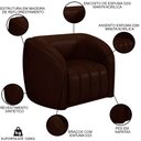 Ver imagem 3 de Kit 2 Poltronas Decorativa para Sala 112cm Meris M22 Sintético Café - Mpozenato