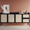 Ver imagem 1 de Balcão Aparador Buffet 3 Portas Pés Madeira Arlo A10 Nero-preto - Mpozenato