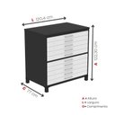 Ver imagem 3 de Mapoteca 10 Gavetas 120,4cm x 122,3cm Aço Preto/Branco