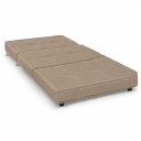 Ver imagem 2 de Puff Cama Dobravel 90cm Solteiro com Rodizios e Almofada Cor: Suede Caramelo