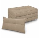 Ver imagem 1 de Puff Cama Dobravel 90cm Solteiro com Rodizios e Almofada Cor: Suede Caramelo