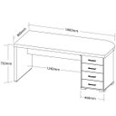 Ver mais imagens de Mesa para Escritório 4 Gavetas Lado Direito Carvalho/branco