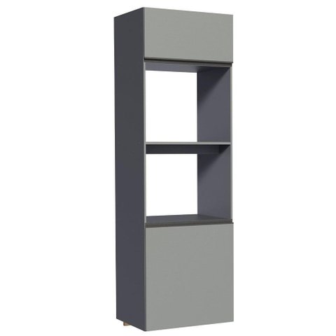 Torre Quente 60 Cm 2 Portas 2 Nichos Suspensa Cinza