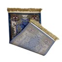 Ver imagem 3 de Tapete Persa Royal Azul 50x85cm Fio Acetinado - Decoração para Quarto e Sala