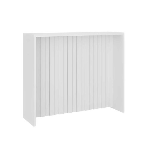 Bancada Ilha Cozinha Modulada 120cm x 100cm c/ Painel Ripado Cor:Branco