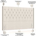 Ver imagem 4 de Cabeceira Cama Box Casal 140cm Estofada Frizza P05 Linho Creme - Lyam Decor