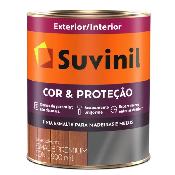 Suvinil Esmalte Brilhante Cor & Proteção 0,9 litro Marrom Conhaque - 1
