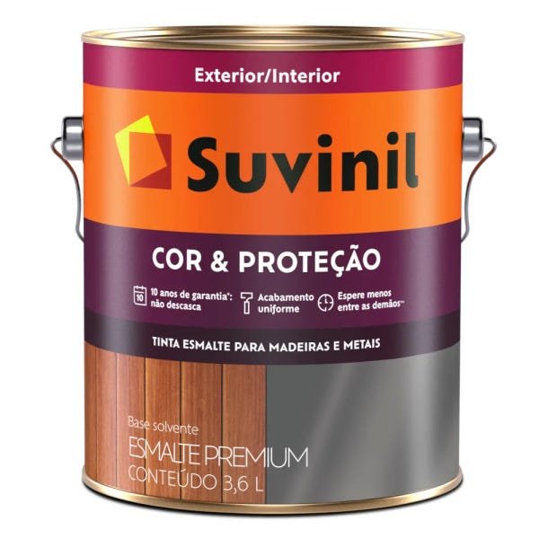 Suvinil Esmalte Brilhante Cor & Proteção 3,6 litros Platina - 1