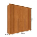 Ver imagem 4 de Guarda-roupa Casal Guarani 6 Portas 4 Gavetas Ripado Cinamomo - Tcil Móveis