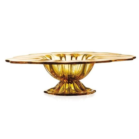 Centro de Mesa de Murano São Marcos - Cristal Âmbar Com Pé 60cm