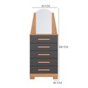Ver imagem 2 de Guarda Roupa Solteiro com Cômoda Vivacce 4 Portas de Bater com Espelho 5 Gavetas MDP Titanium