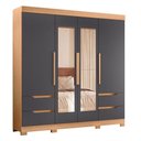 Ver imagem 7 de Guarda Roupa Solteiro com Cômoda Vivacce 4 Portas de Bater com Espelho 5 Gavetas MDP Titanium