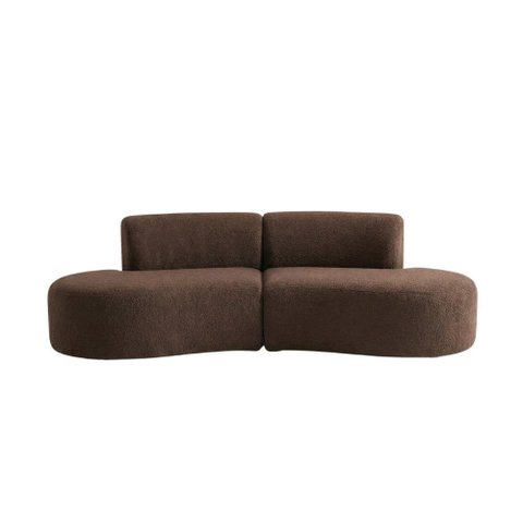 Sofá Orgânico Módulo Curvo Savana 02 Metros Boucle Marrom - Montanari's Decor