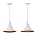 Ver imagem 1 de Kit 2 Pendente Interno Mesa Balcão Chapéu Chinês 23cm Cor: Branco