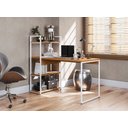 Ver imagem 2 de Mesa Escrivaninha com Prateteliras Industrial Crome Li010 Branca Kappesberg