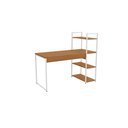 Ver imagem 1 de Mesa Escrivaninha com Prateteliras Industrial Crome Li010 Branca Kappesberg