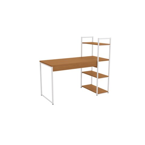 Mesa Escrivaninha com Prateteliras Industrial Crome Li010 Branca Kappesberg