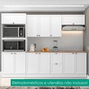 Ver imagem 2 de Cozinha Armario 7 Peças Torre Quente Balcao com Tampo 270 cm Unna Branco Poliman