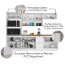 Ver imagem 4 de Cozinha Armario 7 Peças Torre Quente Balcao com Tampo 270 cm Unna Branco Poliman