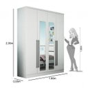 Ver imagem 4 de Guarda-Roupa Solteiro com Espelho 4 Portas Celenium Tcil Móveis