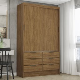 Guarda Roupa Sevilha 2 portas de Correr 6 Gavetas Carioca Móveis - 1 Guarda Roupa Sevilha 2 portas de Correr 6 Gavetas Carioca Móveis - 1