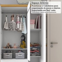 Quarto de Bebê Completo com Guarda-roupa 3 Portas Cômoda e Berço 100% Mdf Mimo Espresso Móveis - 11