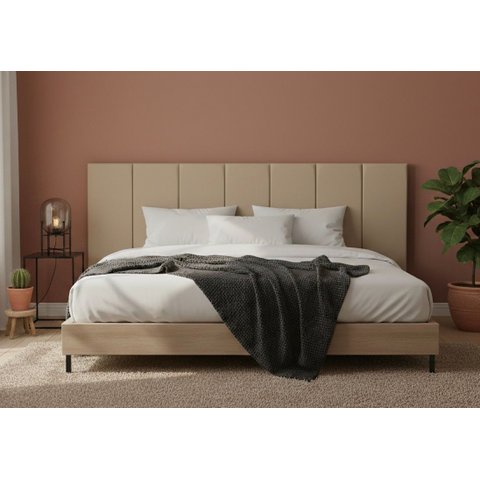 Cabeceira Casal Modulada Estofada para Cama Box 20cm X 45cm - Courino Off White