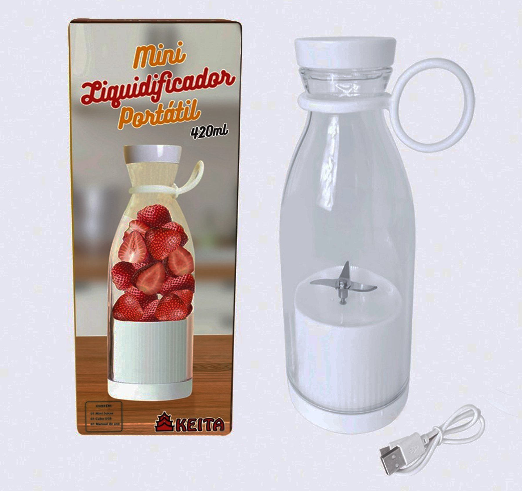 Kit Pratico para Casa Caneca Eletrica e Mini Liquidificador - 6