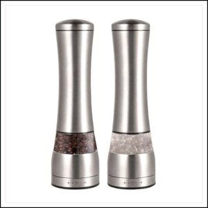 Kit 2 Moedores de Sal Grosso e Pimenta do Reino em Aço Inox