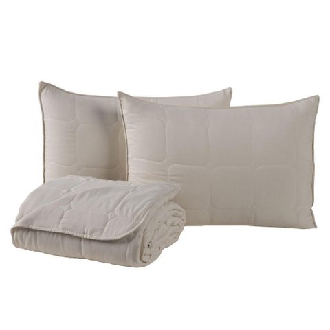 Kit Cobre Leito Colcha Speciale Casal Matelado Toque Acetinado 400 Fios 3 Peças Palha - 100% Polié