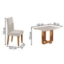 Ver imagem 3 de Mesa de Jantar 4 Lugares Afrodite Mel/blonde/veludo Pastel - Viero Móveis